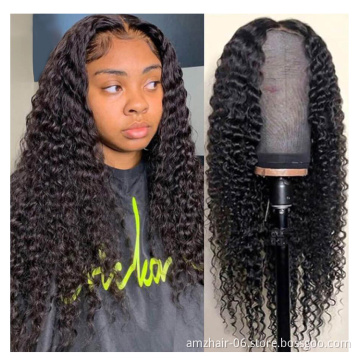 Afro Kinky Curly HD Lace Frontal Wig Raw Indian Virgin Human Hair Wig Wholesale Full 4x4  Lace Front Wig For Black Women Vendors
